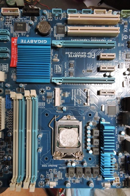 The same motherboard after cleaning