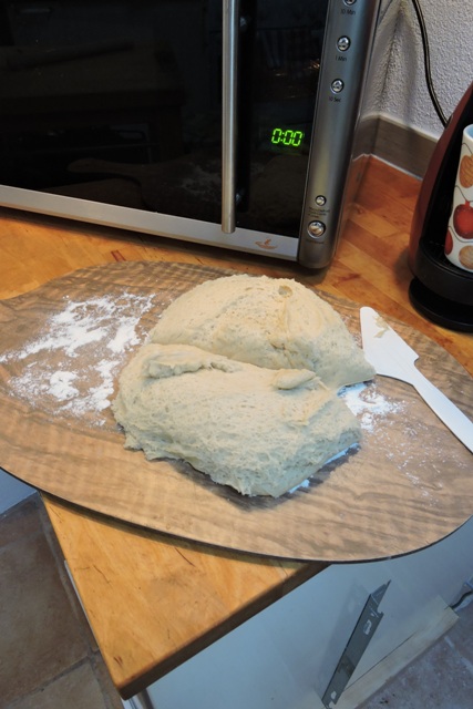 Focaccia dough after rising