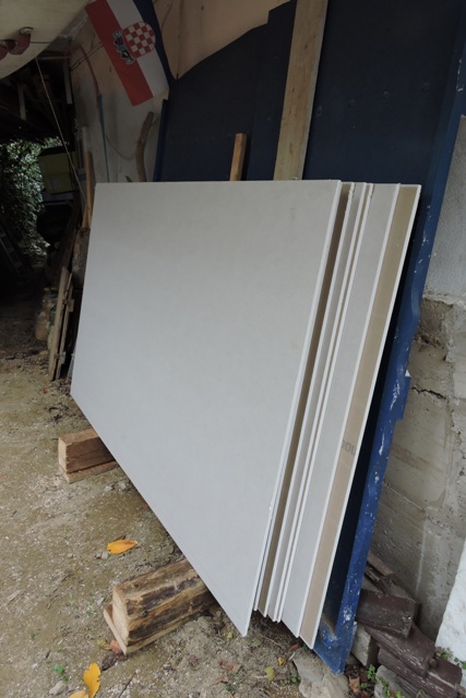 Sheets of Knauf ready for installation