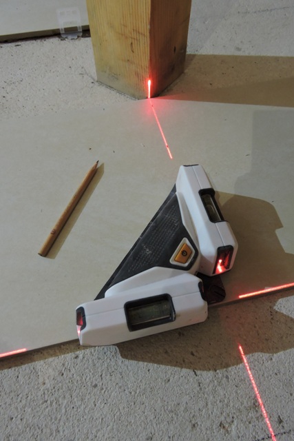 Using a laser to mark corners