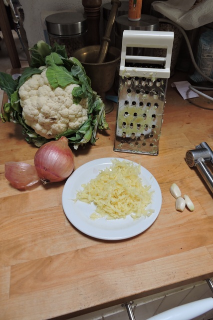 Grating fresh ginger