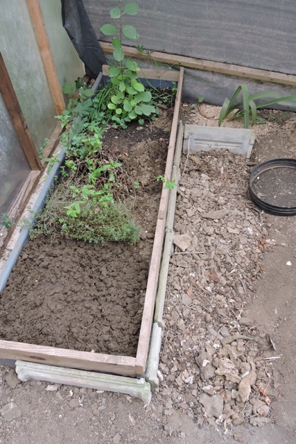 The finished raised herb bed