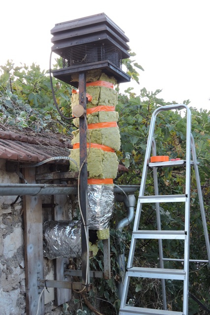 Working slowly up the flue pipe