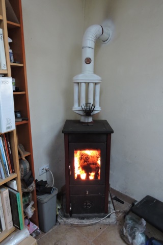 First wood fire on winter