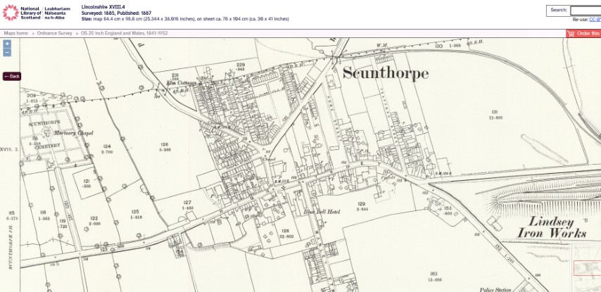 1887 map of Scunthorpe