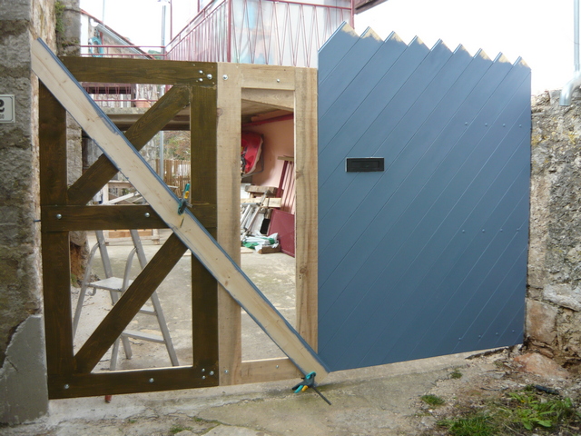 Yard gates being built