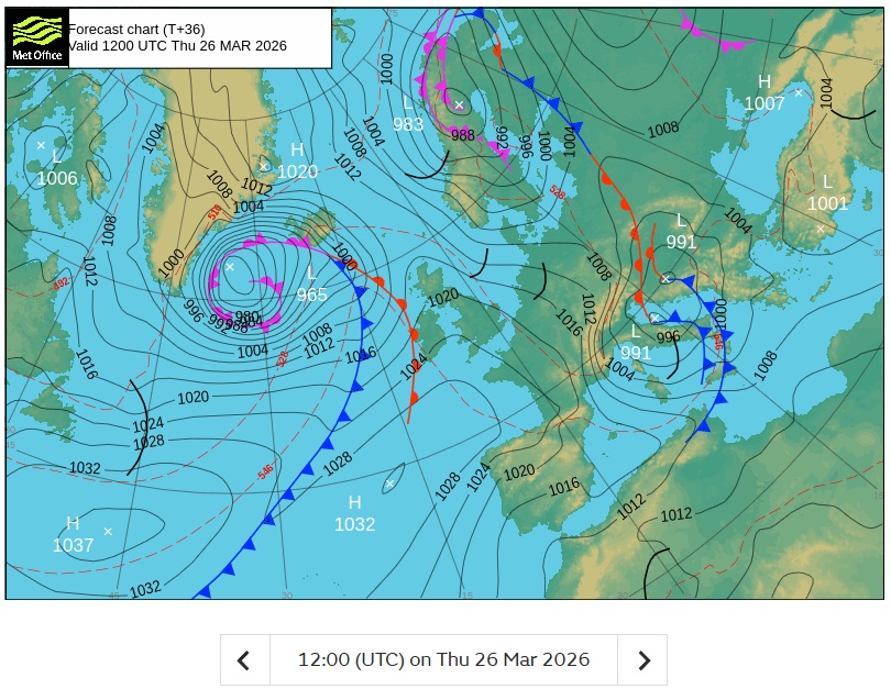 Complex weather fronts bring cold air to the Adriatic