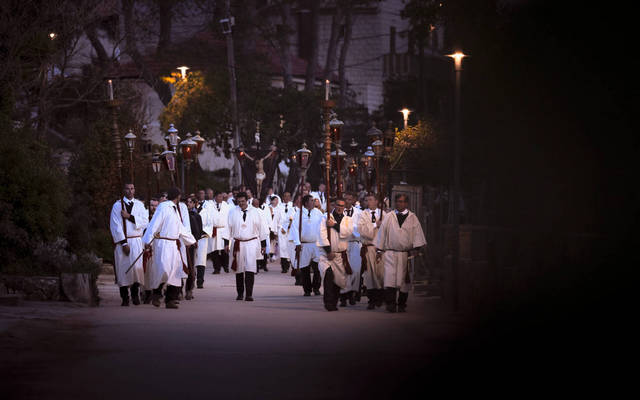 The Za Križen procession leaves Jelsa