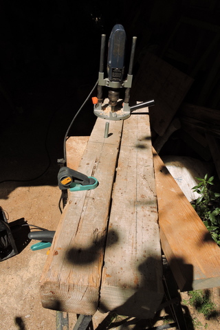 Fitting threaded bar into prepared 11mm holes