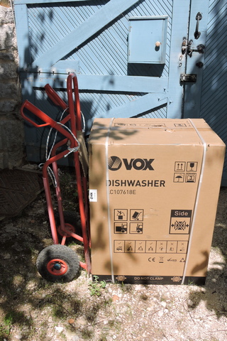 My new dishwasher on the repaired sack barrow...