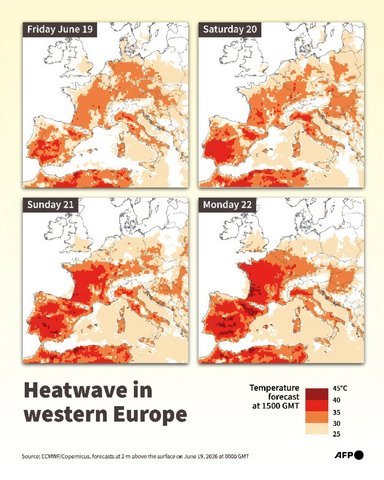 Mid-June European heat dome
