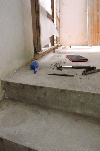 Cleaning the concrete