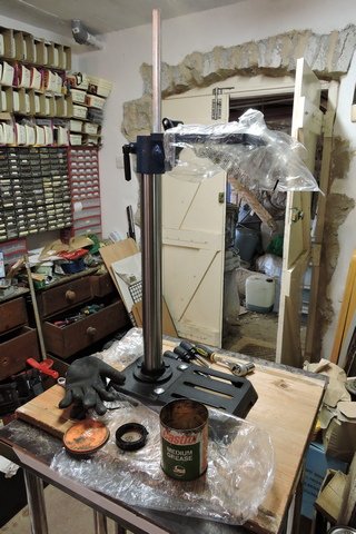 Cast Iron base in place, so now comes the assembly