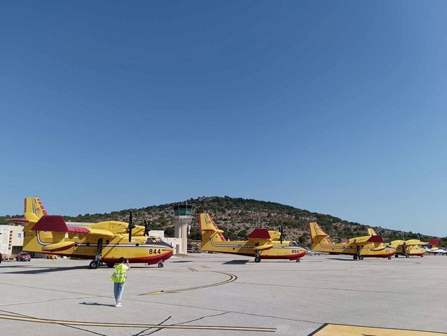 Canadair water bombers at Brač airport