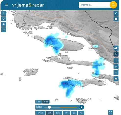 Radar shows rain approaching