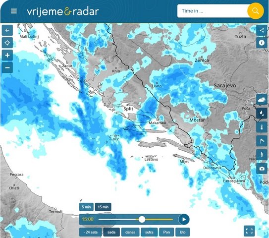 Saturday rainfall radar