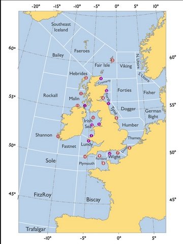 Shipping forecast area names