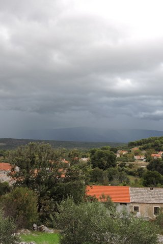 The Saturday afternoon storm shrouds Brač