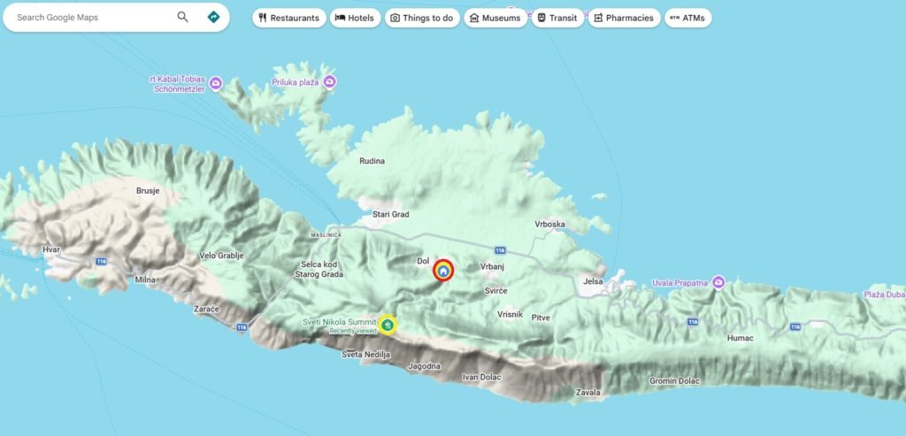 Otok Hvar topography