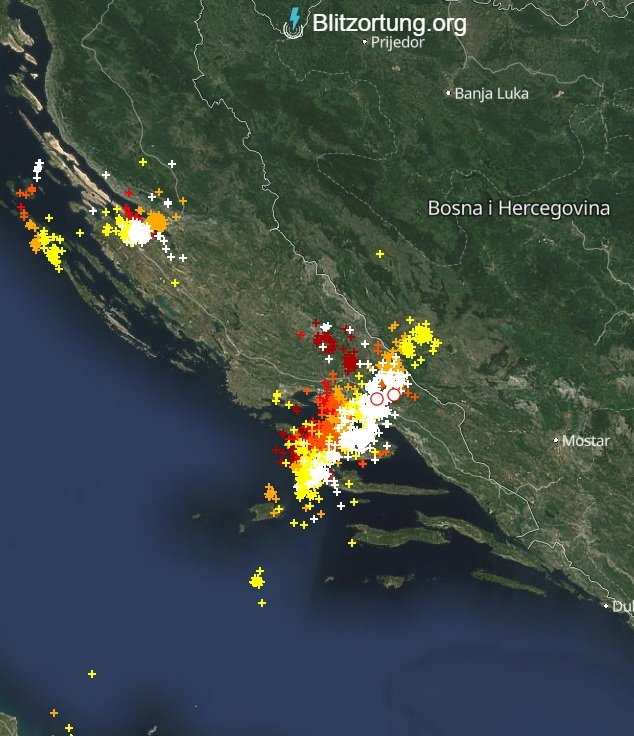 Blitzortung lightning strikes